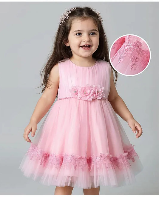 corsage flower and lace frock